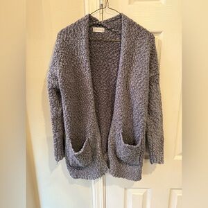 altar'd state Small Dark Lavender Open Front Cardigan With Pockets